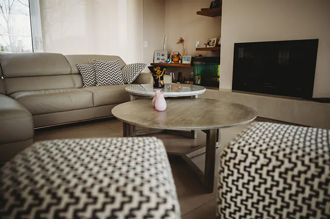 juego de living interior con tapizado de diseño